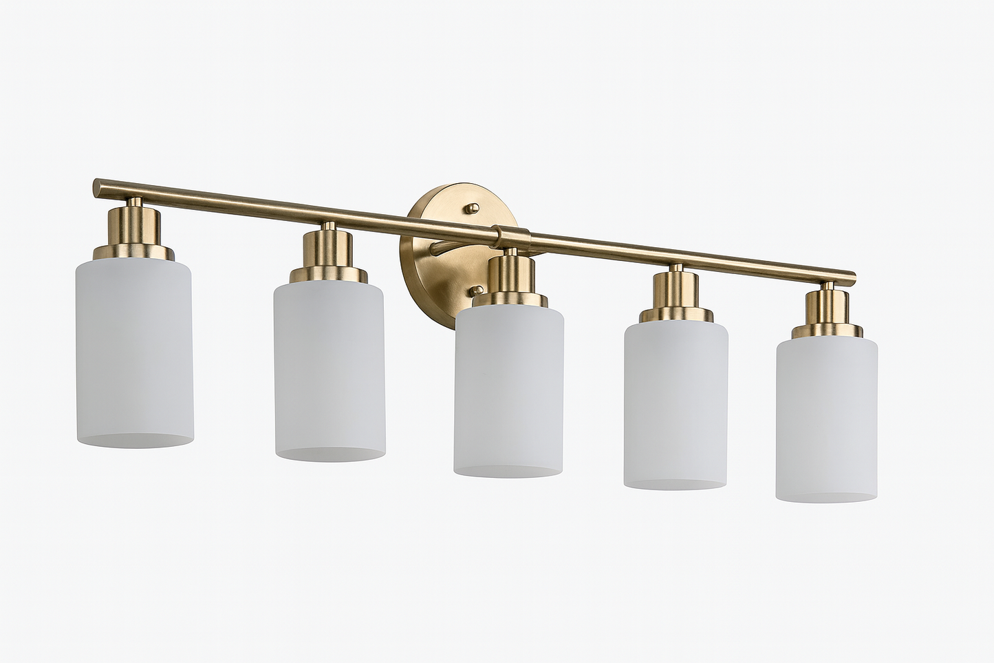 Gold Bathroom Vanity Light - Modern 5-Light Wall Fixture