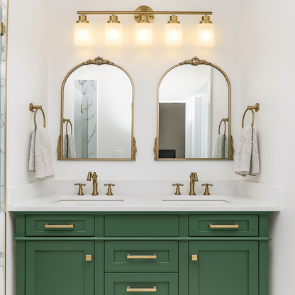 Gold Bathroom Vanity Light - Modern 5-Light Wall Fixture