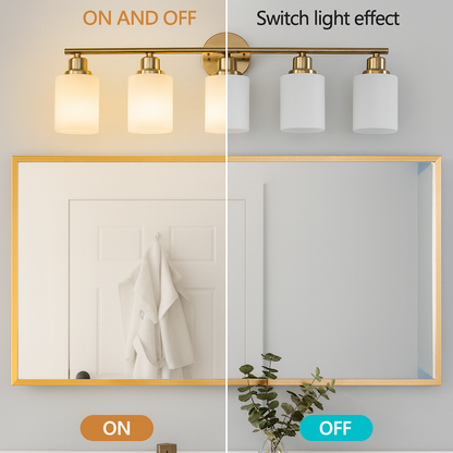 Gold Bathroom Vanity Light - Modern 5-Light Wall Fixture