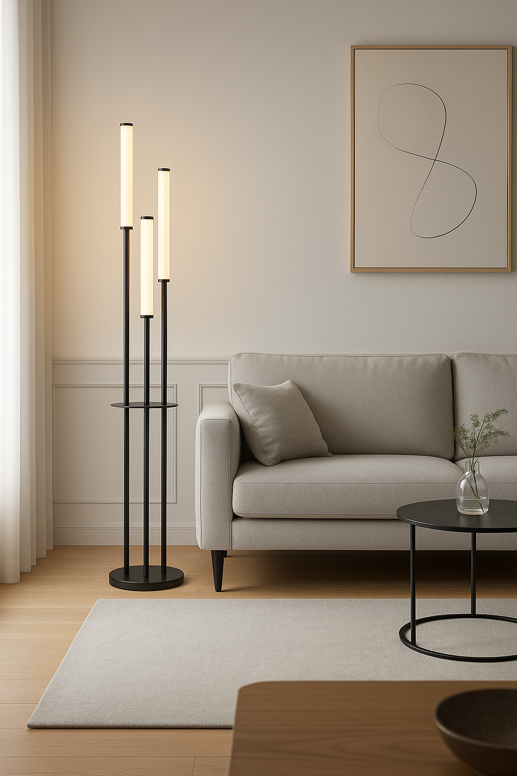 Modern LED Floor Lamp - Minimalist Acrylic Designer Light