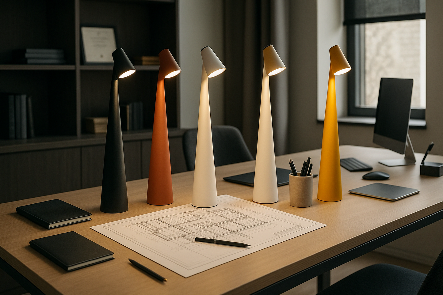 Professional office with Contemporary Desk Illuminators